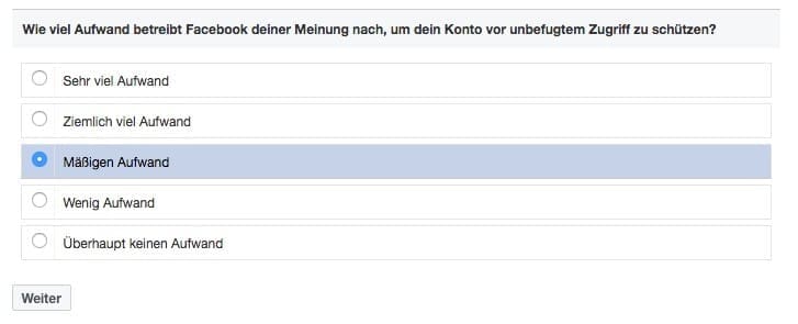 facebook umfrage sicherheit