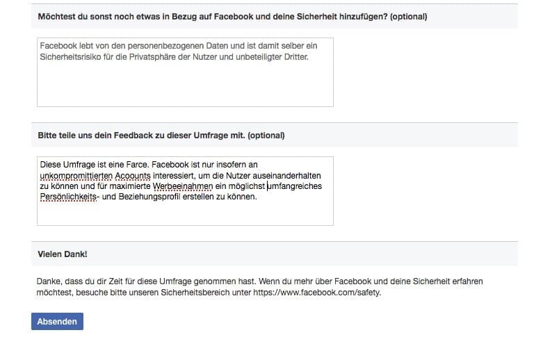 facebook umfrage sicherheit