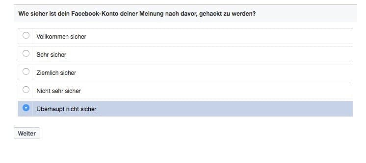 facebook umfrage sicherheit