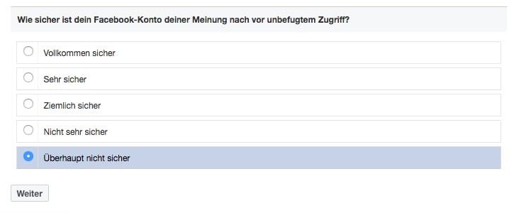 facebook umfrage sicherheit