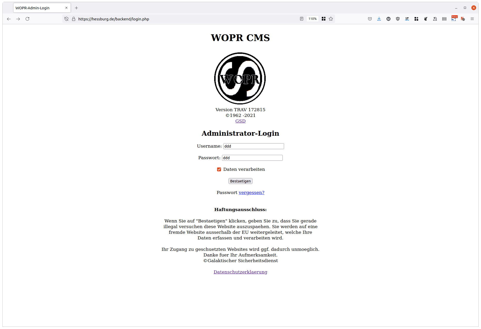 fake-login WOPR